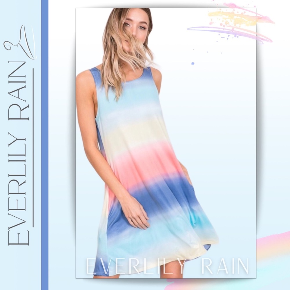 LAST ONE! Beautiful Rainbow Striped Tank Dress - Picture 8 of 14